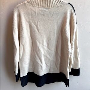Rag and Bone color block cream and navy cashmere sweater size S